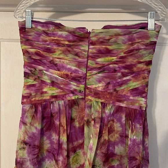 New Ramy Brook Sierra Crinkled Strapless Maxi Dress Lilac Sunburst size 8 - Picture 7 of 17